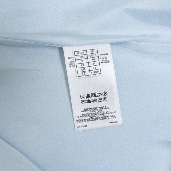 Brooks Brothers 100% Silk Cowl Neck Blouse Light Blue Size 10 - Picture 10 of 11